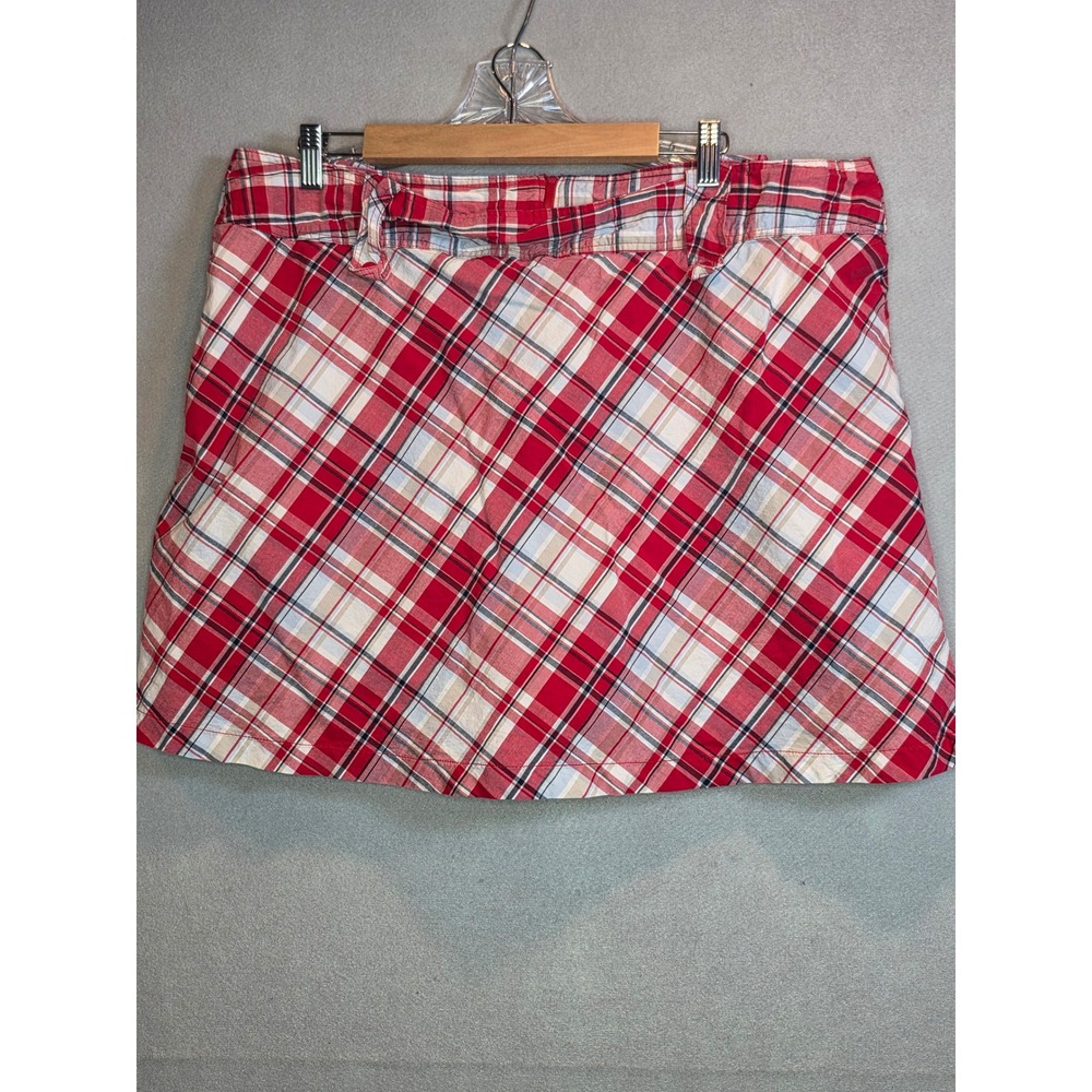 Zoey Beth Plus Mini Skirt Womens 3X Red Plaid Distressed Punk Grunge